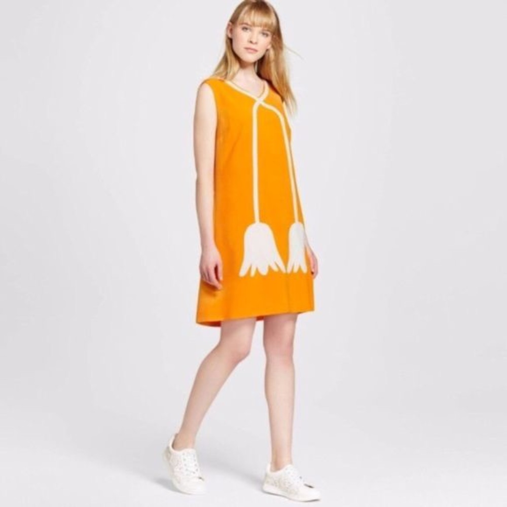 Victoria Beckham x Target yellow shift tulip dress